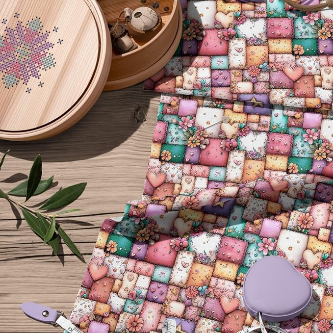 100% Cotton Fabric by the Yard – Turkish Quality Quilting & Sewing Fabric, 1 Yard x 1.69 Yards Wide, Patchwork Cotton for Crafts