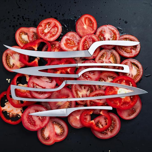 NestKnife Magnetic Kitchen Knife Set - 4 Piece VG10 High Carbon Stainless Steel Kitchen Knives with Patented Space-Saving Nesting Design & Magnetic Block - Ultra Sharp Professional Chef Knife Set