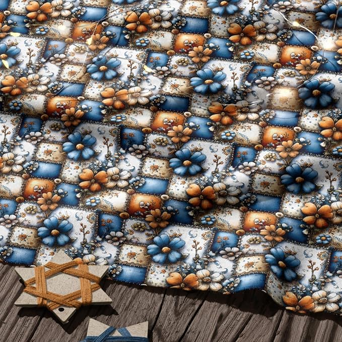 100% Cotton Fabric by the Yard – Turkish Quality Quilting & Sewing Fabric, 1 Yard x 1.69 Yards Wide, Patchwork Cotton for Crafts
