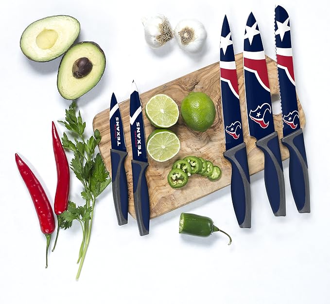 The Sports Vault NFL Houston Texans 5-Piece Kitchen Knife Set