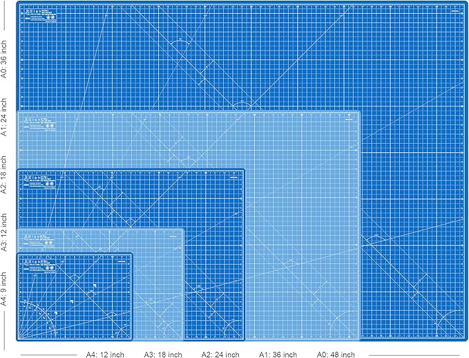 Elan Cutting Mat A0 Blue, Extra Large Self Healing Cutting Mat 36 x 48 Inch, 5-Ply Craft Board Blue, Hobby Board for Crafts 36x48 Inch