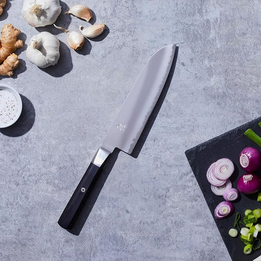 Miyabi Koh Japanese Fine Edge Santoku Knife,5.5-inch, Small Kitchen Knife, Pakkawood Octagon-shaped Handle, Hand-honed Blade Finished with Katana Edge, Handcrafted in Seki, Japan