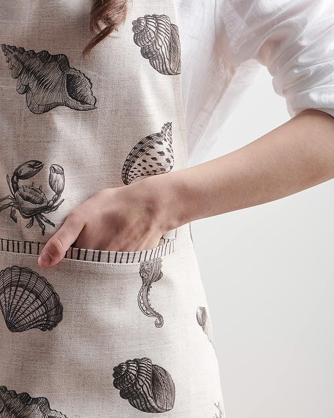 Maison d' Hermine 100% Cotton Apron for women with Pocket Kitchen Chef Apron for Men Cooking Spring Summer