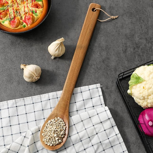 Baderke 2 Pcs 18 Inches Extra Long Wooden Spoons Large Non-stick Kitchen Wooden Spoons Giant Heavy Duty Stir Paddle for Cooking Mixing Stirring Heat Resistant Cooking Tool Chef Mom Gifts (Acacia)