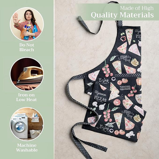 Maison d' Hermine 100% Cotton Apron for women with Pocket Kitchen Chef Apron for Men Cooking Spring Summer