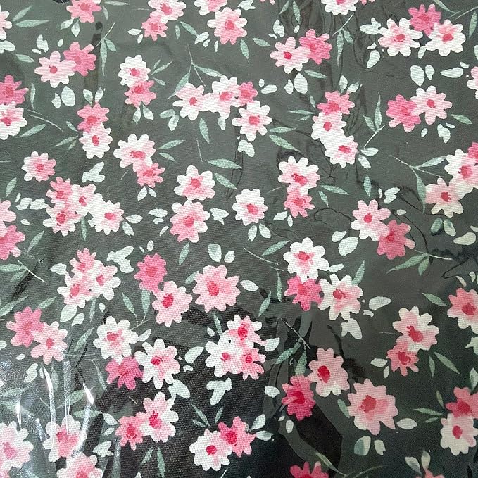 Light Weight Natural Cotton Fabric by the Yard DIY Making Supplies Quilting Patchwork Fabric Fat Quarter Bundles DIY for Quilting Cotton Patchwork Cushions (Small red Black Flowers, 2 Yard)