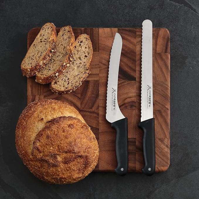 CAT CORA Serrated Bread Knife, Professional 10-Inch German Steel Blade For Homemade Sourdough, Artisan Bread Slicing, or Cake Cutting, Ergonomic Soft-Grip Handle, NSF-Certified Kitchen Knife