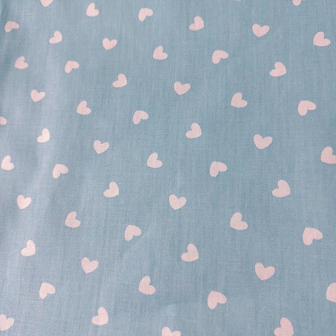 Light Weight Natural Cotton Fabric by the Yard DIY Making Supplies Quilting Patchwork Fabric Fat Quarter Bundles DIY for Quilting Cotton Patchwork Cushions (Blue Love, 2 Yard)