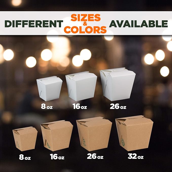 Fit Meal Prep [450 Pack 16 oz 4 x 3 Rectangle Paper Take Out Food Containers, Plain White Half Quart Chinese Asian To Go Boxes