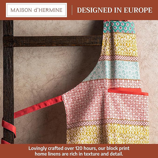 Maison d' Hermine 100% Cotton Apron for women with Pocket Kitchen Chef Apron for Men Cooking Spring Summer