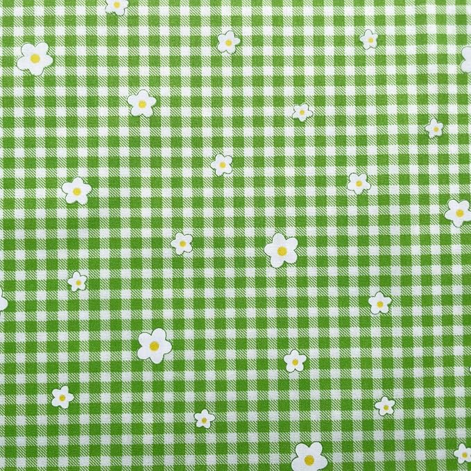 42-8" Precut Quilt Cotton Fabric Squares for Quilting Clearance Sewing DIY Project Floral Fabric Squares (Green Pink)