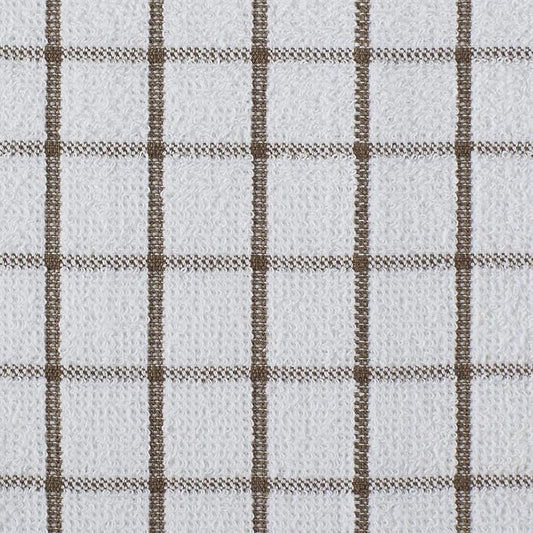 DII Basic Terry Collection Windowpane Dishcloth Set, 12x12, Brown, 6 Piece