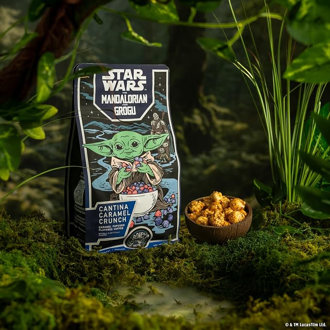Bones Coffee Company Star Wars Cantina Caramel Crunch Coffee - Medium Roast - Ground - Low-Acid Arabica Coffee Beans - Buttery Caramel Popcorn Flavor - 12 Oz