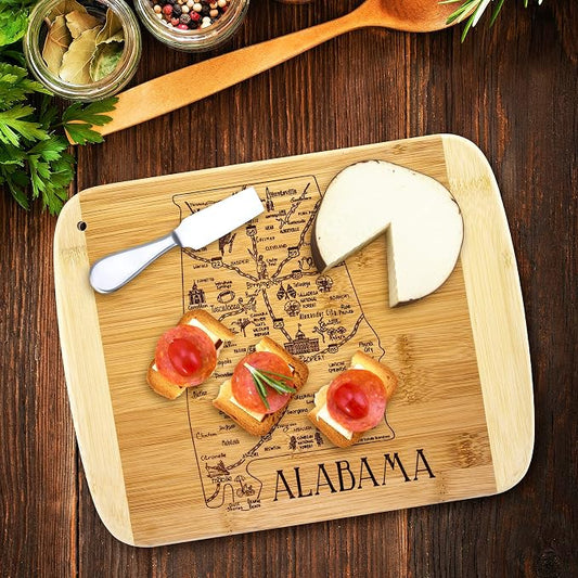 Totally Bamboo A Slice of Life Alabama State Serving and Cutting Board, 11" x 8.75"