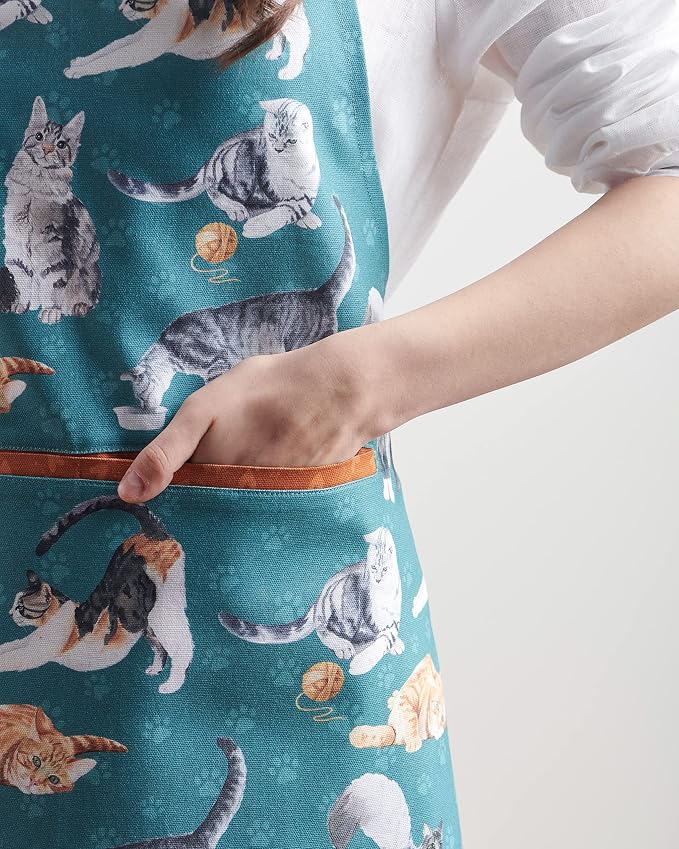 Maison d' Hermine 100% Cotton Apron for women with Pocket Kitchen Chef Apron for Men Cooking Spring Summer