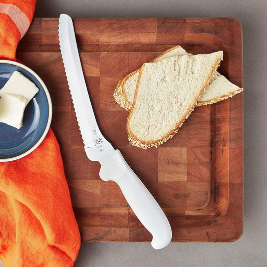 Mercer Culinary Ultimate White, 8 Inch Offset Bread Knife