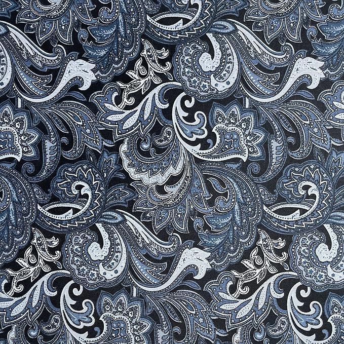 HANPATQUI 50PCS 8 x 8 inch 100% Cotton Fat Quarters Fabric for Sewing and Quilting Bundles Precut Fabric Square for DIY Craft Patchwork-Dark Paisley
