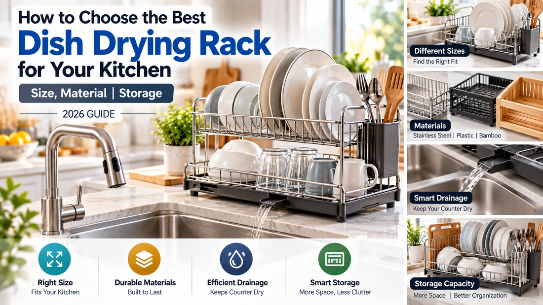 Learn how to choose the best dish drying rack for your kitchen. Compare sizes, materials, drainage, storage capacity, and space-saving designs for everyday use.