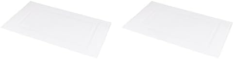Amazon Basics Non-Slip Cotton Bath Mat, 100% Cotton Absorbent, Machine Washable, 31" L x 20" W, Bright White (Pack of 2)