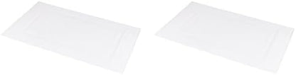 Amazon Basics Non-Slip Cotton Bath Mat, 100% Cotton Absorbent, Machine Washable, 31" L x 20" W, Bright White (Pack of 2)