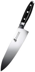 TUO Chef Knife -Professional Kitchen Chefs Knife Cooking Knife Gyuto Knives 8 Inch,Razor Sharp German HC Steel Japanese Chef Knife with Ergonomic Pakkawood Handle - BLACK HAWK SERIES in Gift Box