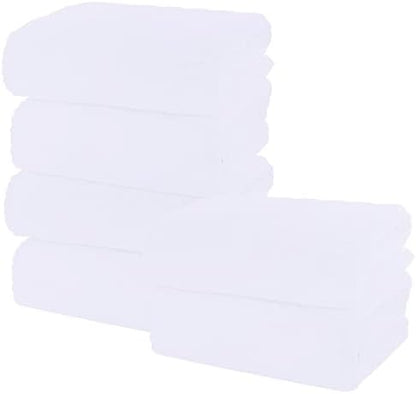MOONQUEEN 6 Pack Premium Bath Towel Set - Quick Drying - Microfiber Coral Velvet Highly Absorbent Towels - Multipurpose Use as Bath Fitness, Bathroom, Shower, Sports, Yoga Towel (White)