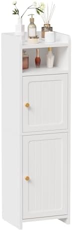 BEWISHOME Slim Bathroom Storage Cabinet, 2 Doors Small Bathroom Cabinet