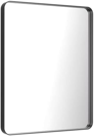 LOAAO 30X36 Inch Black Bathroom Mirror Metal Framed