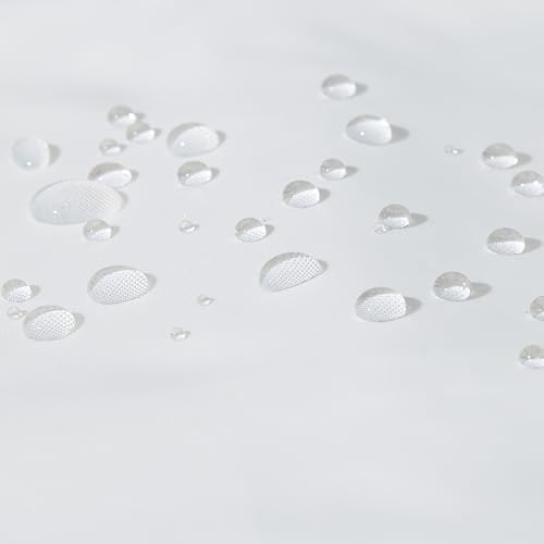 Amazon Basics Bathroom Shower Curtain, Water Repellent Fabric with Weighted Hem, Grommets & Hooks, Machine Washable, 72"x72", White