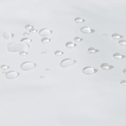 Amazon Basics Bathroom Shower Curtain, Water Repellent Fabric with Weighted Hem, Grommets & Hooks, Machine Washable, 72"x72", White