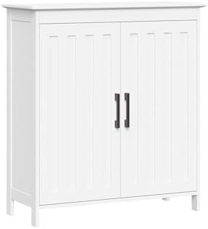 RiverRidge Monroe Two-Door Bathroom Floor Storage Cabinet - White
