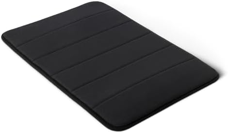 Amazon Basics Absorbent & Fast Dry Plush Memory Foam Bath Mat, 17 x 24 in, Black