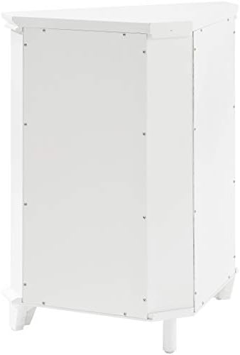 Crosley Furniture Lydia Corner Storage Cabinet and Bathroom Organizer with Shelves, White