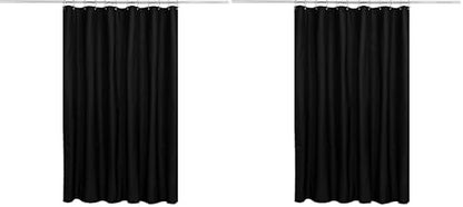 N&Y HOME Fabric Shower Curtain or Liner with Weighted Magnets - Hotel Quality Opaque Black Shower Curtain for Bathroom, Machine Washable, Water Repellent - Black, 72x72 (Pack of 2)