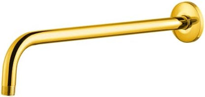 OFFO Shower Arm with Flange, 12 in Bright Gold Wall Mount Replacement Angle Shower Head Arm Wall-Mounted For Fixed Shower Head & Handheld Showerhead