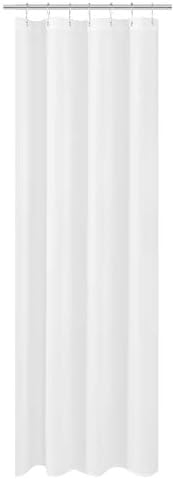 N&Y HOME Fabric Small Stall Shower Curtain Liner Extra Long 36x84, White