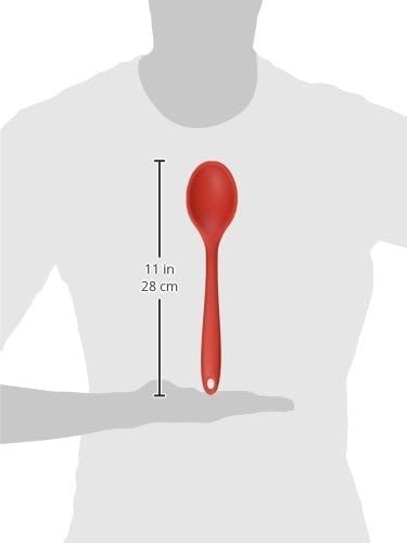 Farberware Colourworks Basting Spoon – 11" Heat-Resistant Silicone Spoon Spatula for Stirring, Flipping & Scraping, Nonstick-Safe Kitchen Tool for Sauces & Soups, Ideal for Everyday Cooking (Red)