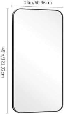 DESBING 24" x 48"Bathroom Mirror, Matte Black Wall Mirror with Metal Frame, Decorative Rectangular Vanity Mirror for Bedroom Bathroom Living Room Entryway (Horizontal/Vertical)