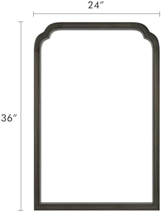 WallBeyond Wooden Framed Wall Mirror, Natural Wood Bathroom Vanity Mirror for Entryway, Living Room or Bedroom Home Decor Vertical or Horizontal Hanging [24" x 36" Black]