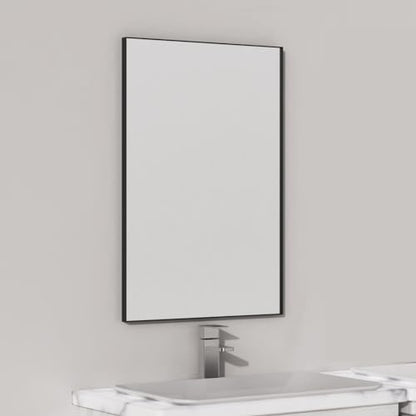 VocalStar Black Metal Framed Bathroom Mirror for Wall, 18 x 26 Inch Square Corner Rectangle Black Bathroom Vanity Mirror Modern Farmhouse, 1/4-inch Shatterproof Glass | Ultra-Flush Hanging