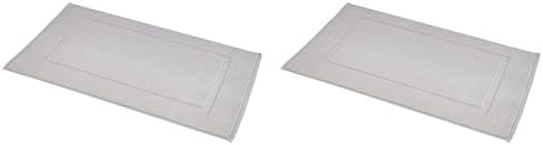 Amazon Basics Banded Bathroom Bath Rug Mat, Machine Washable, 100% Cotton, 31" x 20", Light Gray (Pack of 2)