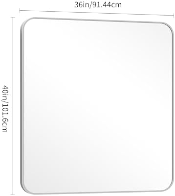 DESBING 40" x 36"Bathroom Mirror, Silver Wall Mirror with Metal Frame, Decorative Rectangular Vanity Mirror for Bedroom Bathroom Living Room Entryway (Horizontal/Vertical)