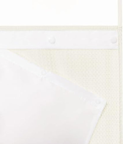 RiverDream Heavyweight Waffle No Hook Shower Curtain with Liner,Cream,36x74