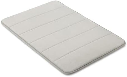 Amazon Basics Absorbent & Fast Dry Plush Memory Foam Bath Mat, Non-Slip Backing, 17 x 24 in, Light Gray