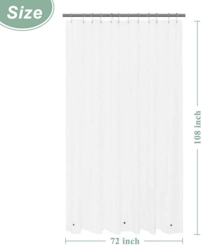Mrs Awesome 72x108 Extra Long Shower Curtain Liner Clear