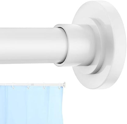 CorkLatta White Shower Curtain Rod 31 to 80 Inch,1 Inch Diameter Adjustable Spring Tension Stainless Steel Telescoping Rod,Easy Install,No Rust