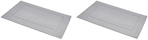 Amazon Basics Banded Bathroom Bath Rug Mat, Machine Washable, 100% Cotton, 31" x 20", Powder Gray (Pack of 2)