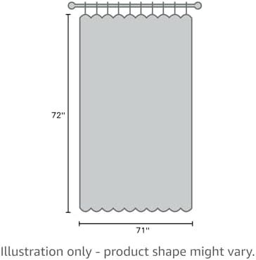 N&Y HOME Fabric Shower Curtain or Liner with Magnets 71x72, White
