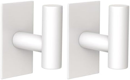 VAEHOLD Wall Towel Hooks, Heavy Duty Sticky Holder Waterproof Towel Hooks for Hanging Coat, Clothes, Closet Hook Wall Mount for Kitchen (White, 2 Pack)