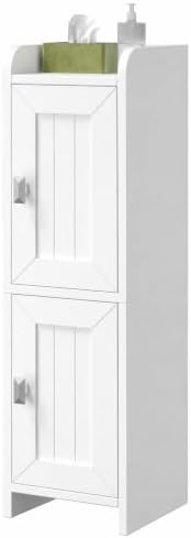 Akxomel Small Bathroom Cabinet Narrow Toilet Paper Organizer White